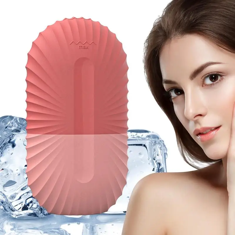 Ice Facial Mold Reusable Cooling Silicone Ice Cube Roller Beauty Facial Rollers Ice Cube Silicone Face Massage Skincare Tool