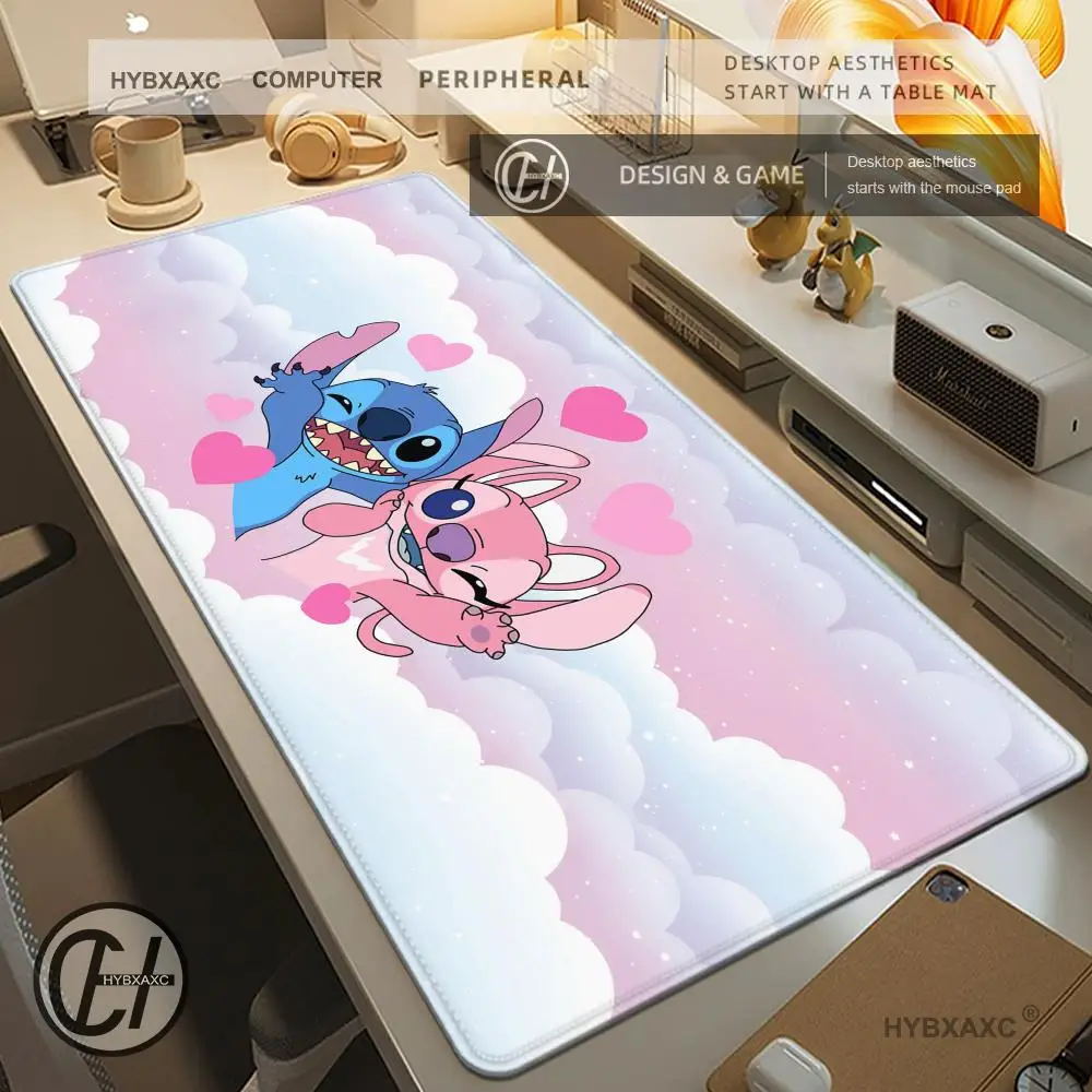 Kawaii Stitch Anime Mouse Pad Large PC Cartoon Gaming Accessories Protector Office Laptop Non Slip Gamer Cabinet Desk Mat Carpet