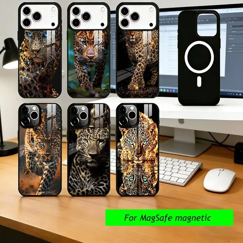 

Cool Cheetah Phone Case For iPhone17,16,15,14,13,12,11 Plus,Pro Magnetic with Magsafe Wireless Charging
