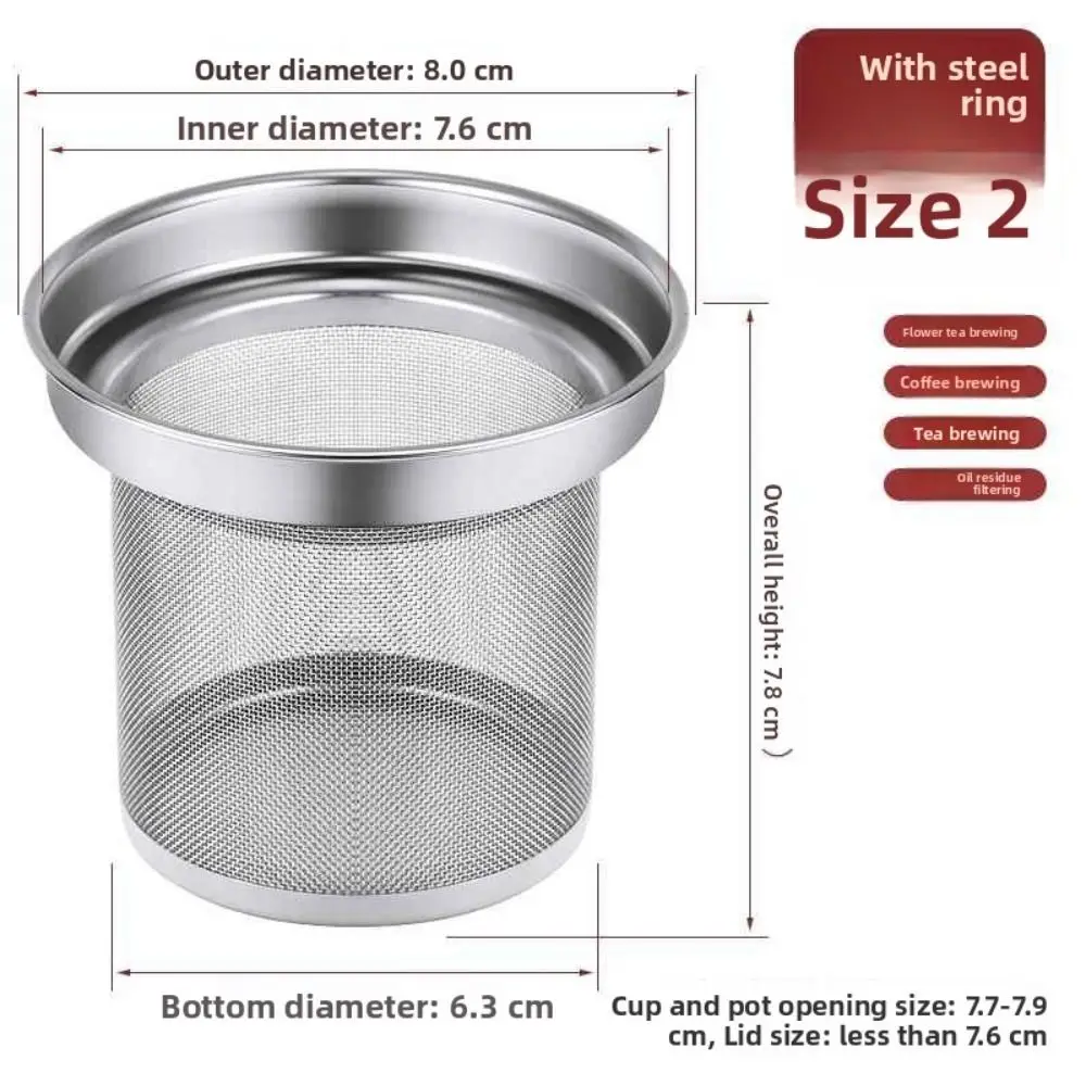 New Stainless Steel Tea Strainer Multifunction Filter Replacement Mesh Strainer Reusable Metal Filter Teapot Use