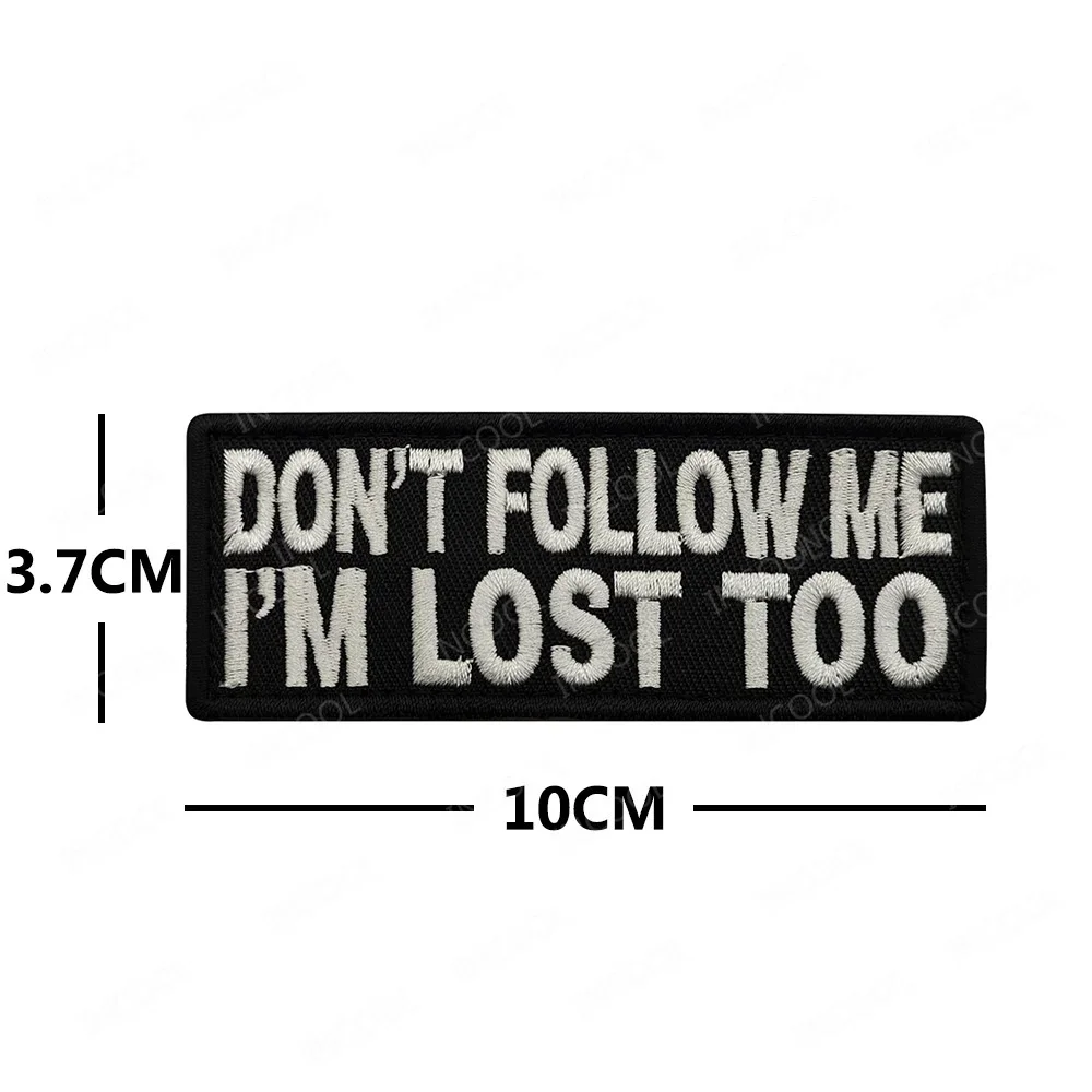 Motivational Phrases Saying Don\'t Follow Me I Have No Idea English Alphabet Words Stop Screaming Embroidered Patches Appliques