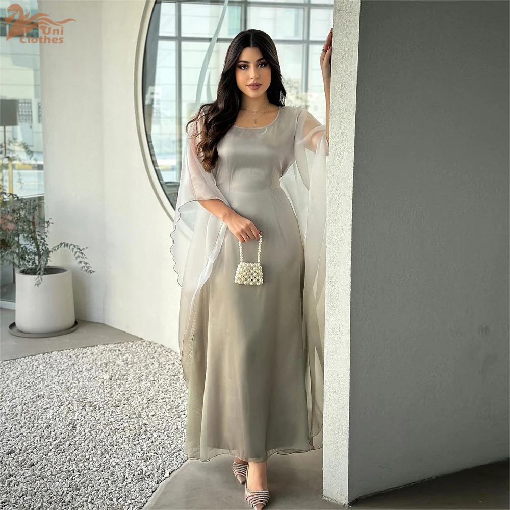 Party Dresses For Muslim Woman Kaftan Abaya Islamic O-Neck Batwing Sleeve Marocain Femme Galabia Dubai For Lady 2024 Fashion