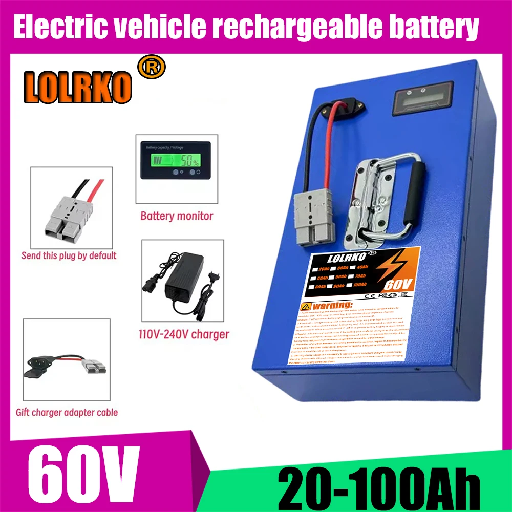 60V Brand new 18650 lithium battery pack 100Ah suitable for various transportation vehicles 1000-3000W high-power battery