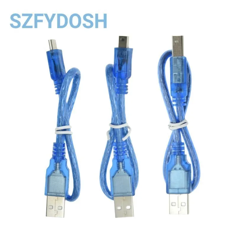 30CM USB Cable for Uno R3/Nano/MEGA/Leonardo/Pro Micro/DUE Blue High Quality A Type USB/Mini USB/Micro USB Cable For Arduino