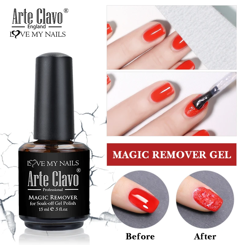 Arte Clavo 15ML Magic Remover Nail Polish Remover All For Manicure Healthy Nail Cleaner Degreaser UV Gel Nail Polish Remover