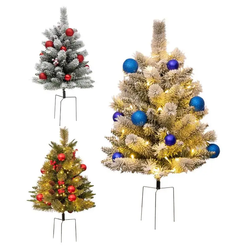 

Christmas Yard Christmas Tree 2.5FT with 8 Modes Multicolor Garden Pile Light Battery Powered for Home Holiday Decoration