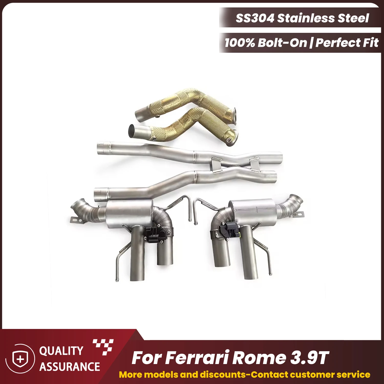 

ECCF титановый клапанный выхлоп Catback с безкошачьей водосточной трубой для Ferrari Rome 3,9 т агрессивный звук выхлопа