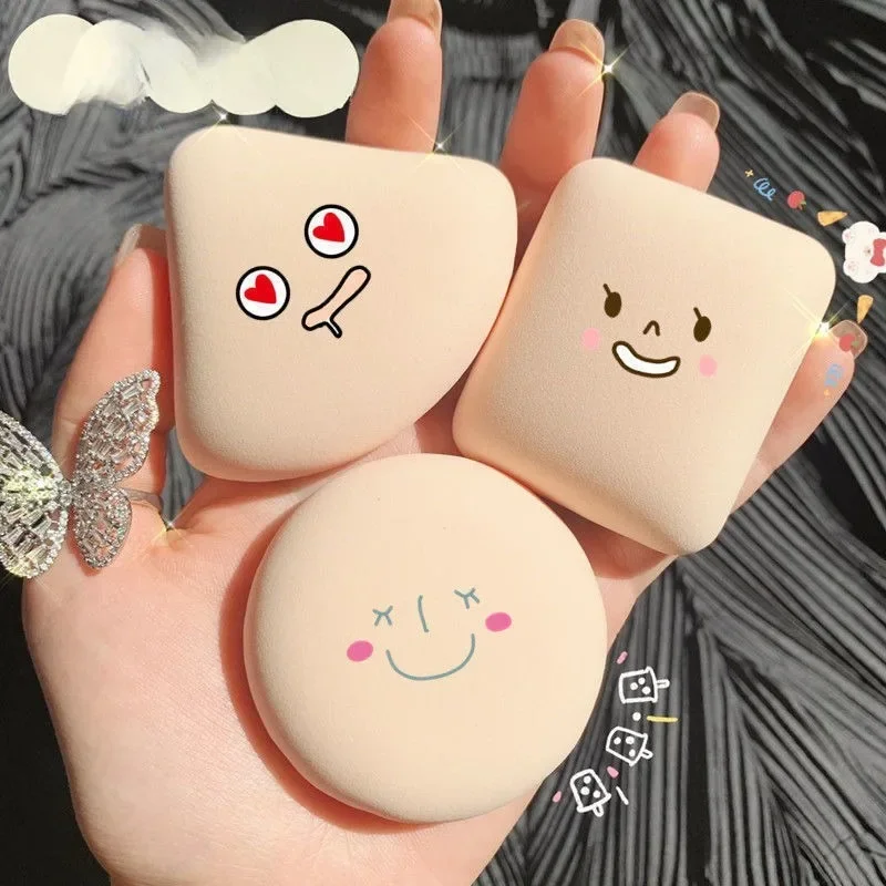 건식 및 습식 모두를 위한 에어 쿠션 파우더 퍼프, 3개, 메이크업 도구 액세서리, 파운데이션 크림 블렌더 핑크