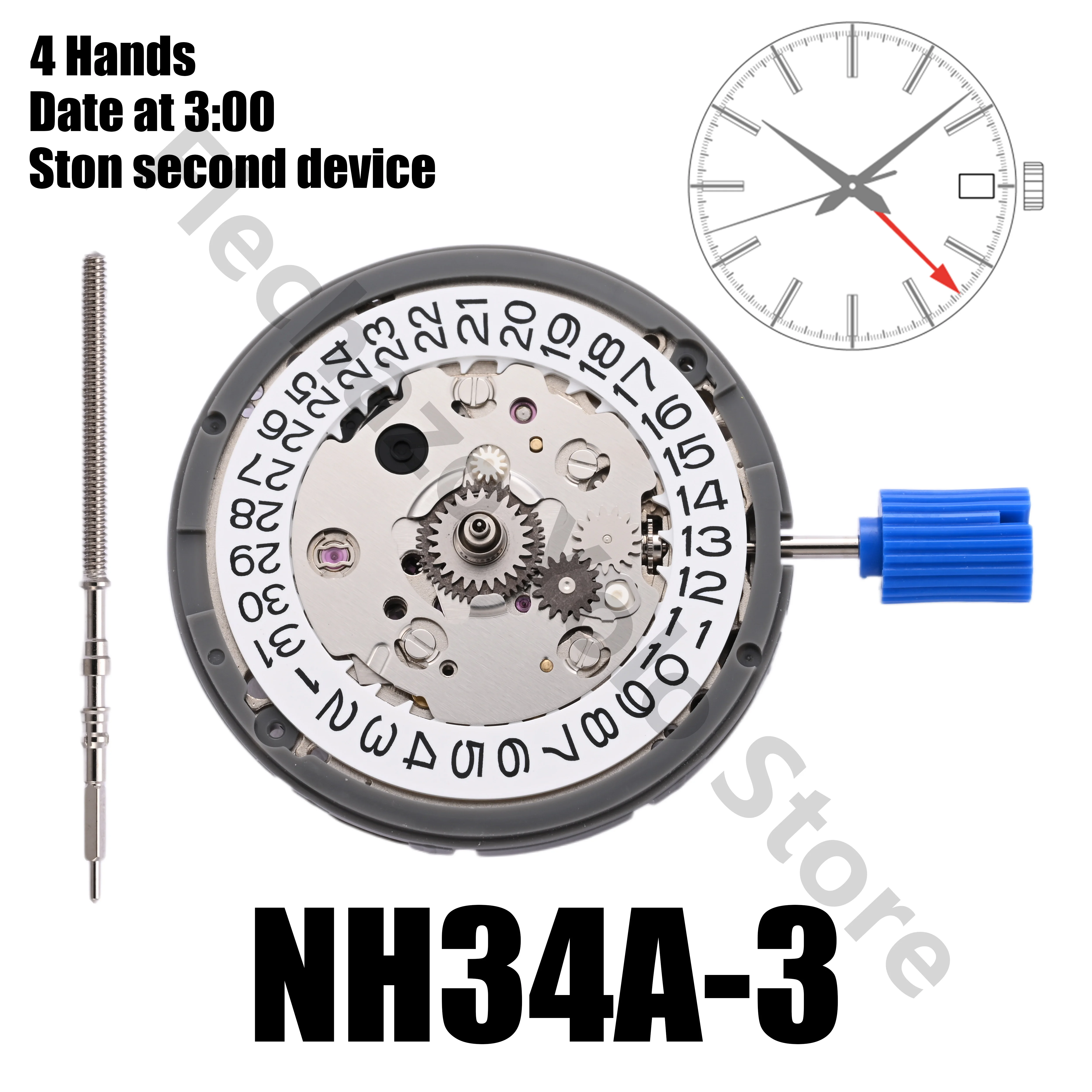 NH34 Movement New Original Japan 24 jewels nh34a gmt 4 Hands 4R34 GMT Date Watch Automatic Metal High Accuracy Winding