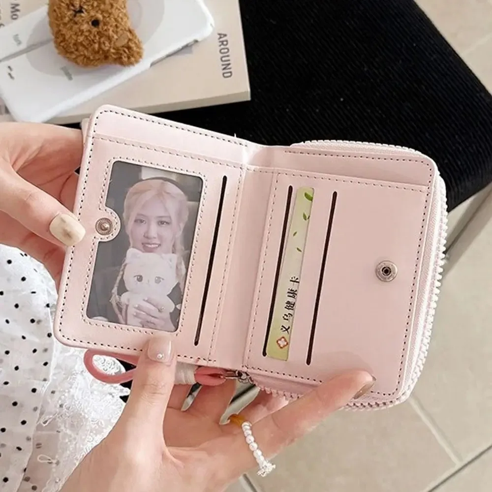 Dompet Wanita Kartun Lucu Beruang Kelinci Kucing Kulit PU Tempat Kartu dan Koin