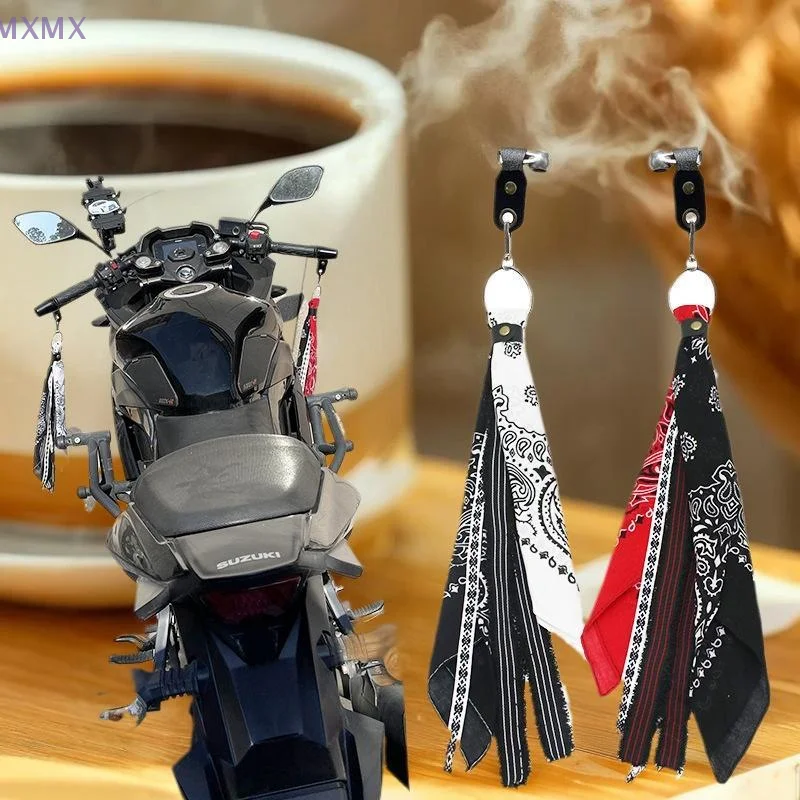 Универсальное украшение на руль мотоцикла в стиле хип-хоп, бандана в стиле рок-панк, лента для байкера, висит