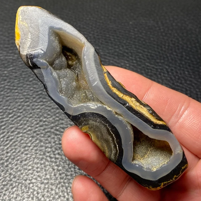 

Natural Polished Agate Crystal Wand Unique Pattern Mineral Specimen Decoration