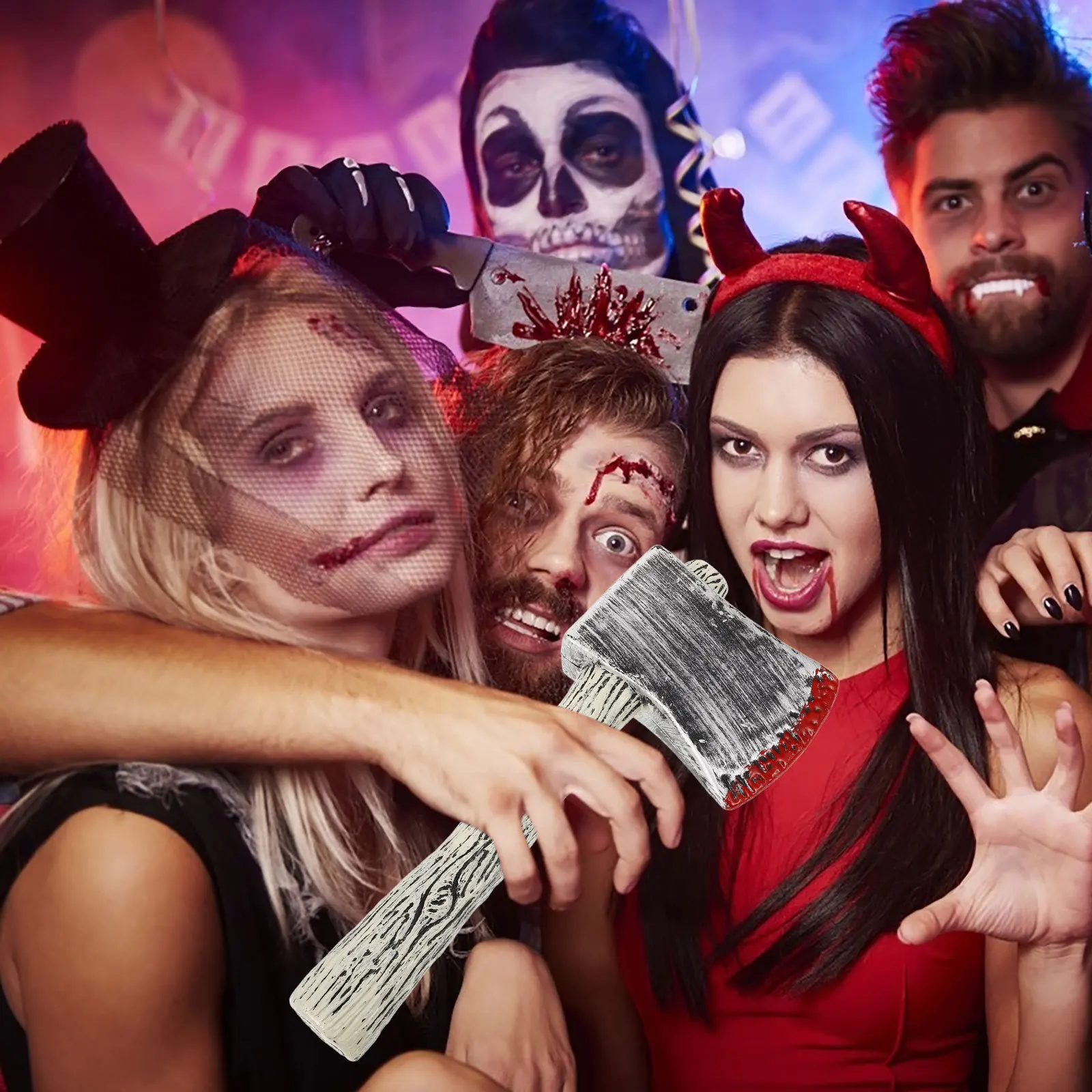 Hacha simulada para Halloween, accesorio de Cosplay, detalles delicados, buenos materiales, decoración única, hacha de juguete de actuación para niños