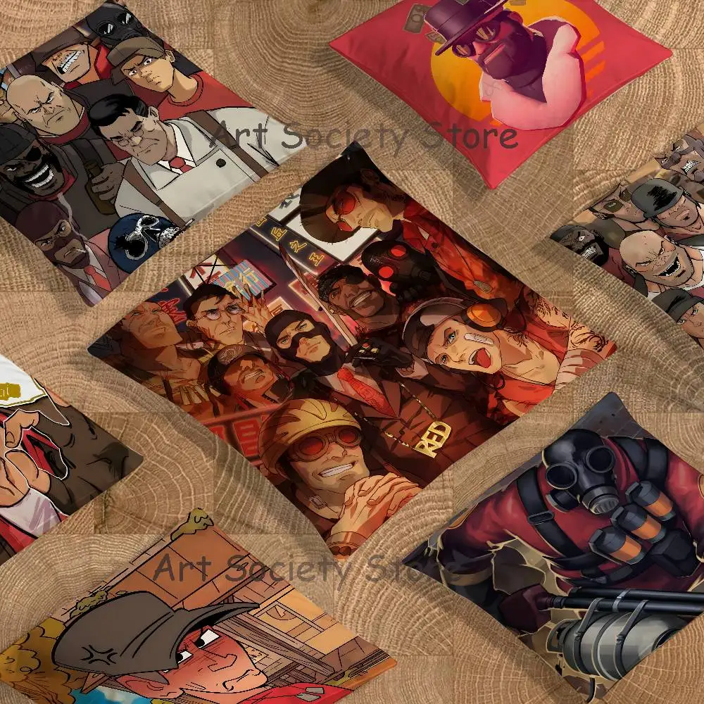 Scout Pyro Spy Sniper T-Team Fortress TF2 Art Pillow Case Double-Sided Printing Short Plush Sofa Cushion Cover Bedroom Pillow