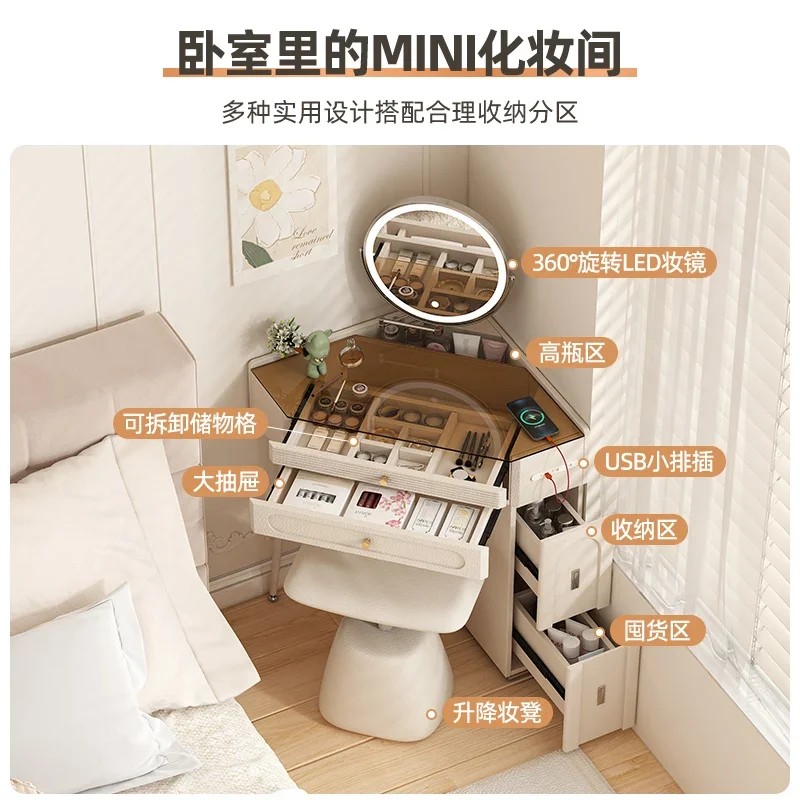 

Simple corner dressing table with drawer style large capacity