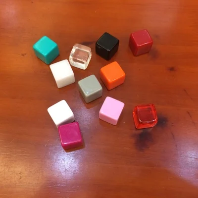 10pcs/Lot 16MM blank dice ktv dice paintless plain engravable DIY poker dice chess Board game teaching dice 10 colors