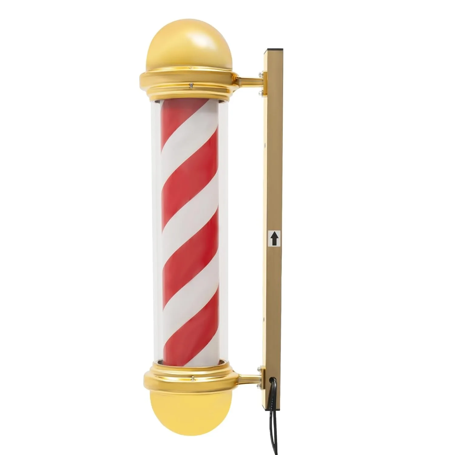 Barber Shop LED Pole Light Classic Style Hair Salon Barber Shop Open Sign Spinning Red White Stripe Light Sign (25.59in Height)