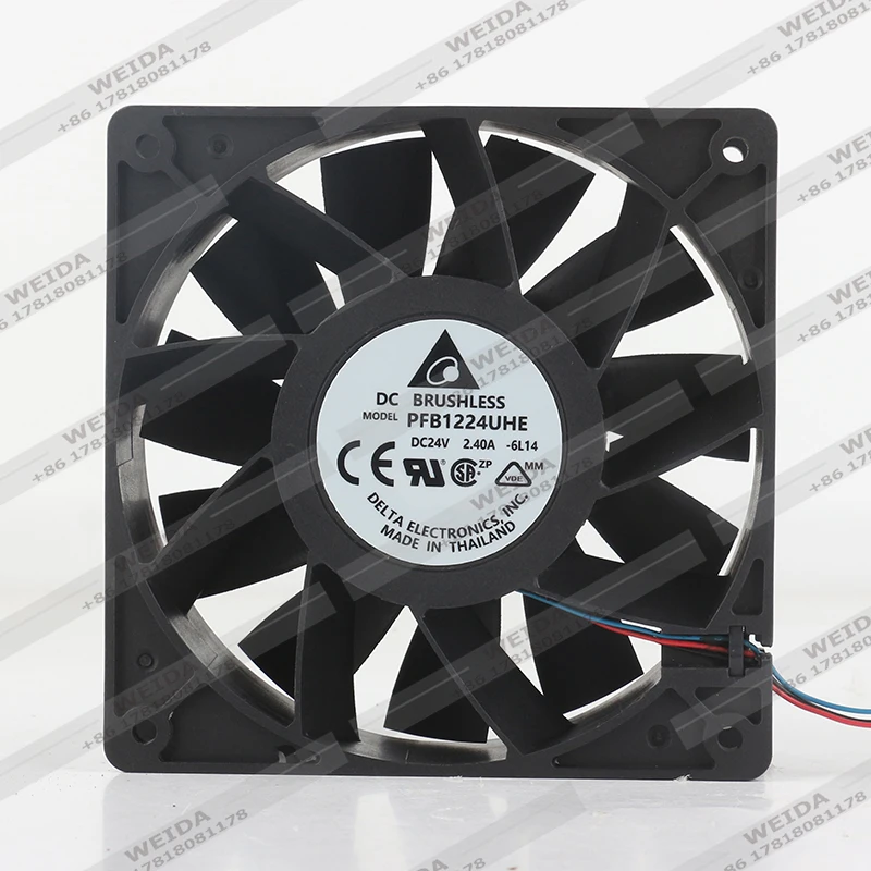 

Вентилятор охлаждения Delta DC 24V 2.40A, 12 см, высокопроизводительный, 12038, 120x120x38 мм, низкий уровень шума, PFB1224UHE-6L14