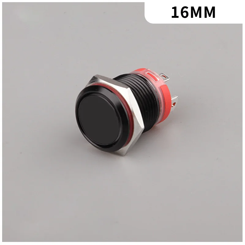 16/19/22MM Push Button Switch Waterproof Oxidized Black Momentary/Latching For Boat/Auto
