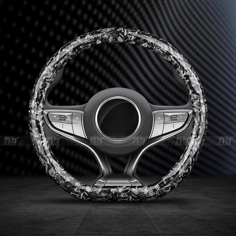

Carbon Fiber Car Round Steering Wheel Cover Non-Slip Steering Cover Protector Anti Dust Washable Interior Auto Accessories