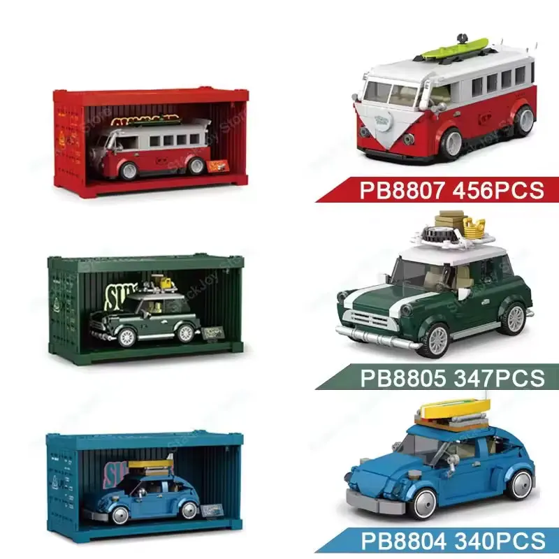 PB 1087X Rose Pink Supercar & Camper T1 Bausatz Premium-Fahrzeugmodell mit Displaybox für Kinder, Weihnachtsgeschenke und Raumdekoration