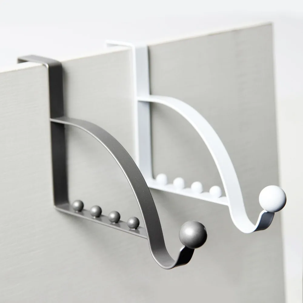 Useful Metal Door Rear Hook Home Storage Alloy Hat Towel Hanger White Wall Mounted Hooks Door Back