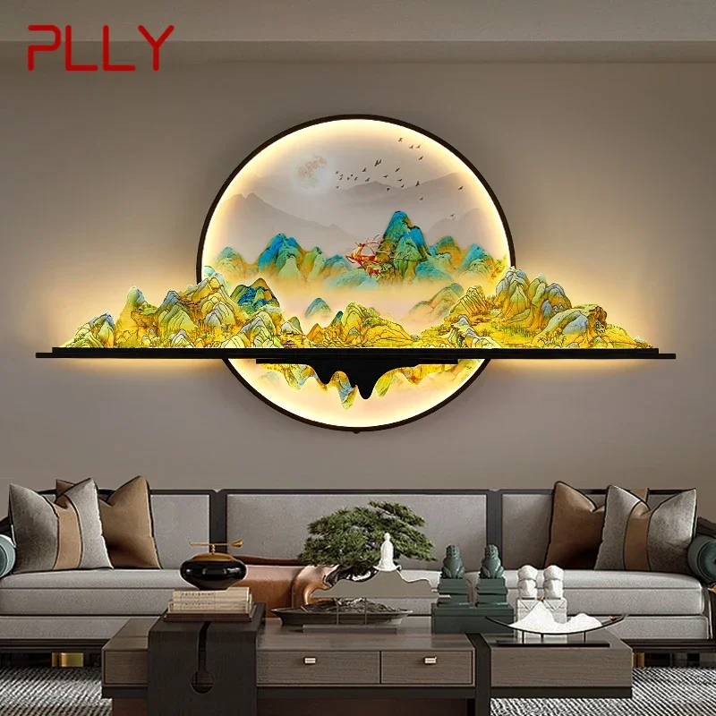 

PLLY Modern Picture Wall Light LED Chinese Creative Landscape Mural Lamp For Home Living Room Study Bedroom Decor Painting