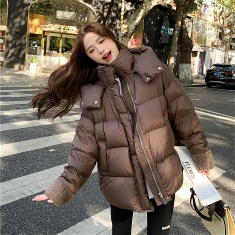 2024 novo inverno frio quente algodão-acolchoado jaqueta feminina coreano solto parkas casaco feminino casual solto com capuz parker outerwear