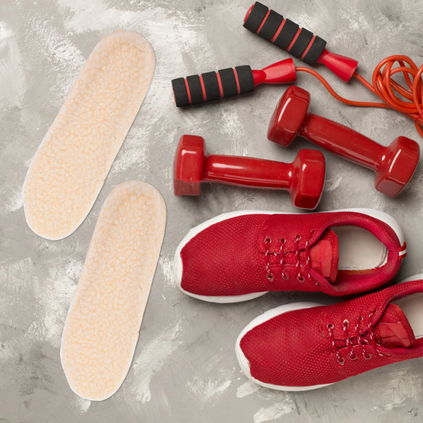 

2pcs Warm Insoles Thickened Winter Shoe Inserts Ultra Soft Foot Care Pads For Sports Running Hiking Basketball S Size