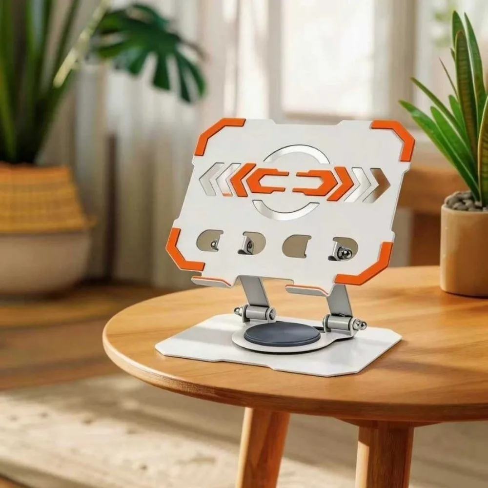

Foldable Tablet Stand Height-Adjustable Carbon Steel Cellphone Holder Heat Dissipation Metal Holder Tablet Riser Office Use