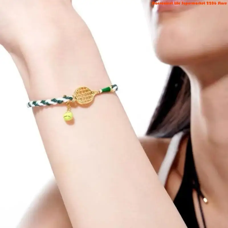 

E06E Adjustable Copper Badminton Bracelet For Sports Enthusiasts Lightweight Design 17 29cm Wrist Size