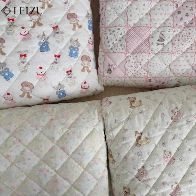 

0.5/1/2Yards Quilted Cotton 100% Cotton Cartoon Animal Floral Printed Fabric for DIY Jacket,Clothes,Coats,pants Sewing Material