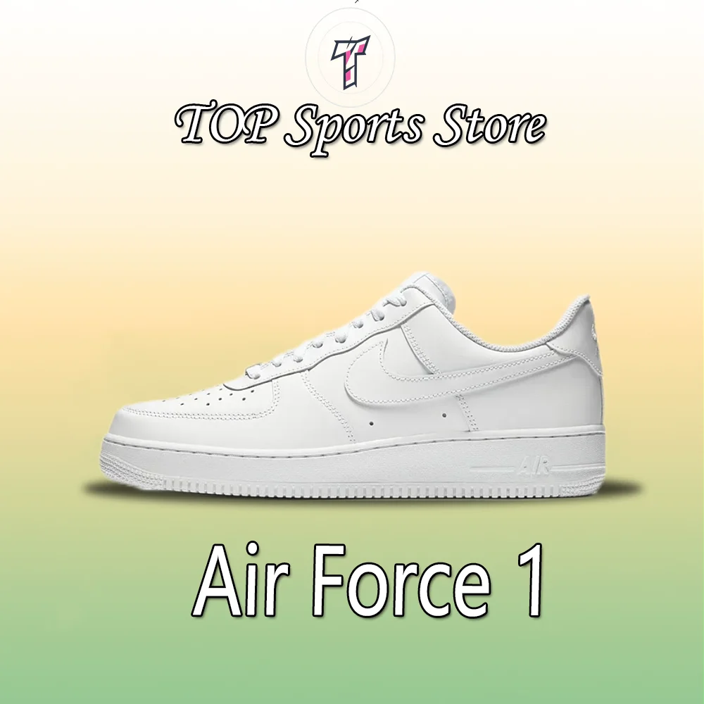 Nike Air Force 1 07 Low Top Skate Shoes Mens Womens Clássico Retro Casual Tênis Premium Pure White Colorway