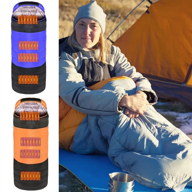 

4Area USB Heated Winter Camping Sleeping Bags heated down cotton sleeping bag Ultralight Outdoor Camping Mattress Thermal Pad