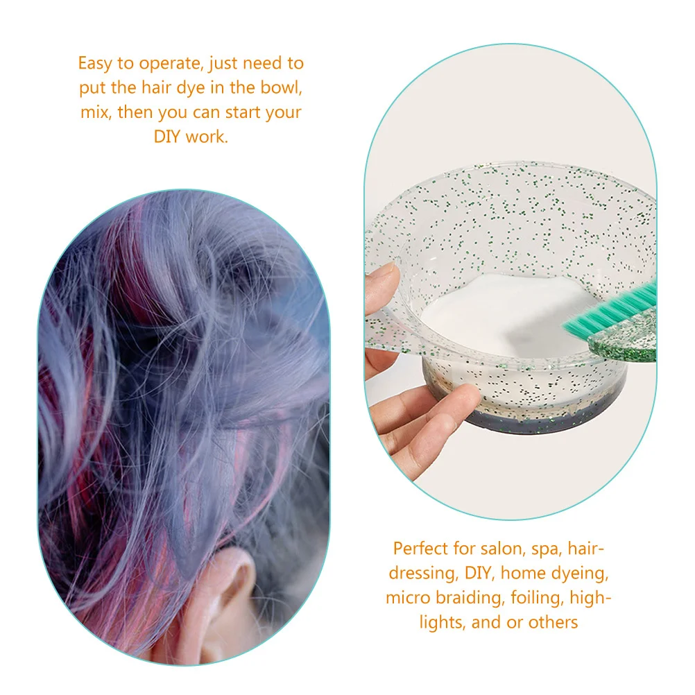 

2 set Hair Dye Brush Bowl Set For Diy Home Salon Hair Coloring Kit Mixing Bowl Tool Dye Applicator Micro Braiding Foiling