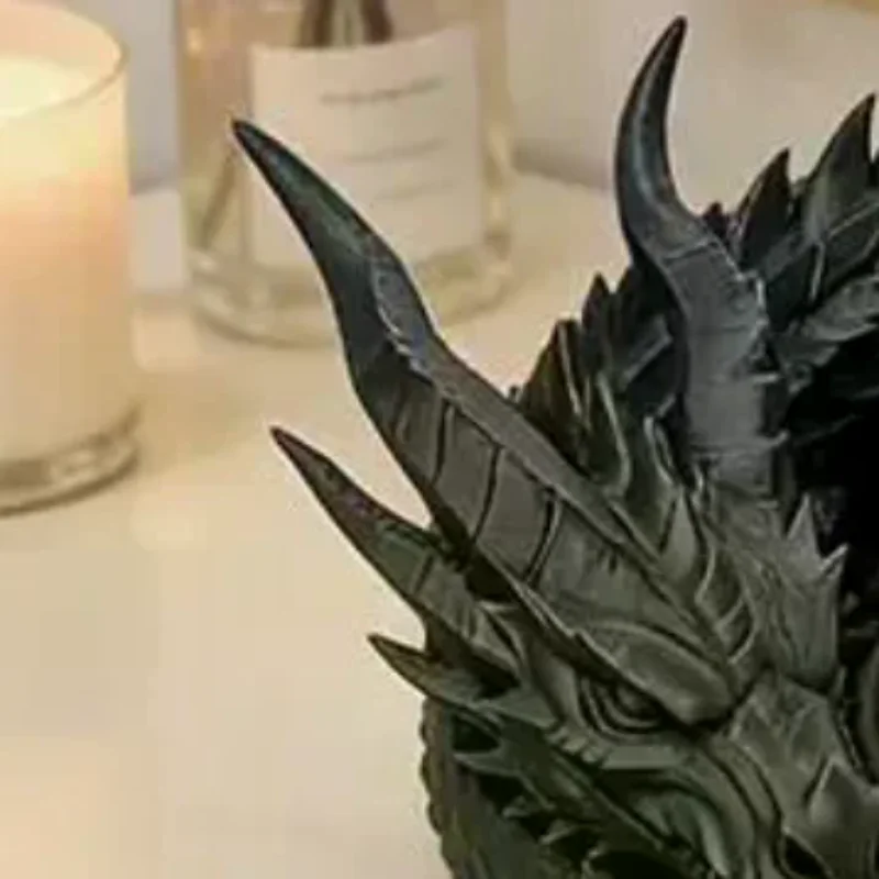 Dragon Themed Storage Tray 3D Printed Plastic Desktop Organizer for Jewelry Ring Key House Entryway Table Decoration Gift