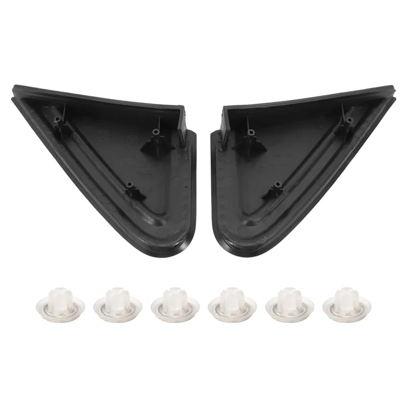 

Front Left&Right Side Black Mirror Triangle 6Q0853273 6Q0853274 A9B9 For Polo 9N 2005-2009 Exterior Wing Cap