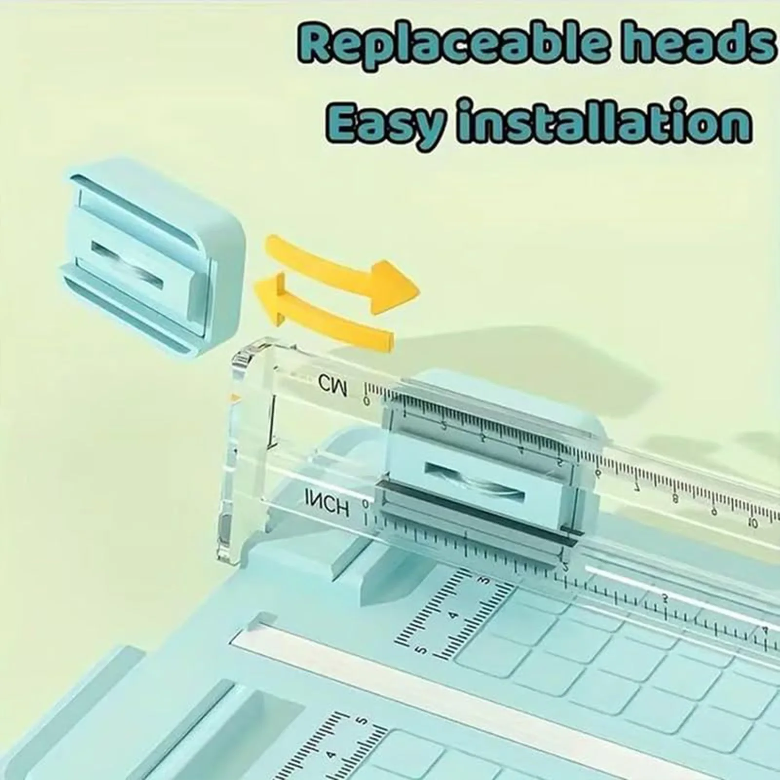 4 in 1 양면 절단 종이 커터, 사진 트리머용 풀아웃 자 포함, 스크랩북용 경량 절단 매트 기계