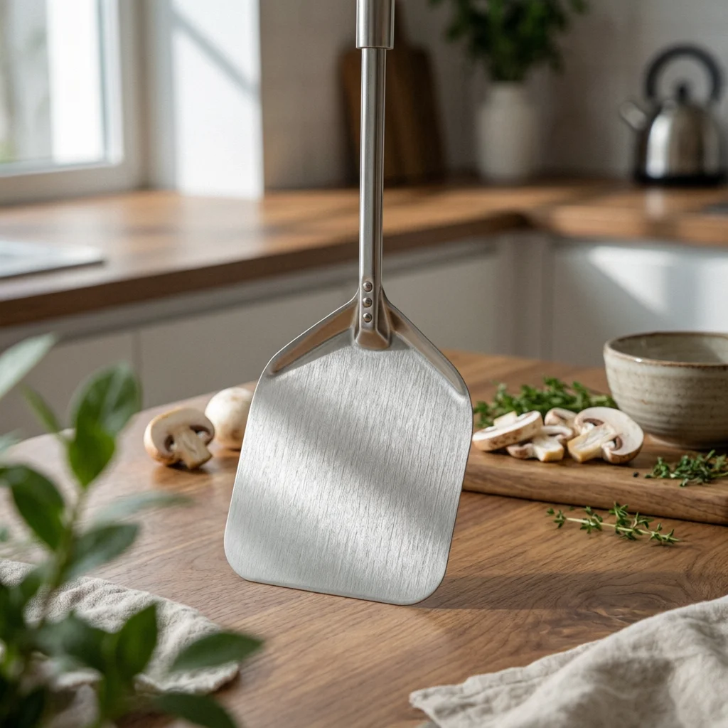 Pizza Peel with Loop Handle Metal Kitchen Tool Reinforced Connector for Turning Pizzas and Bread