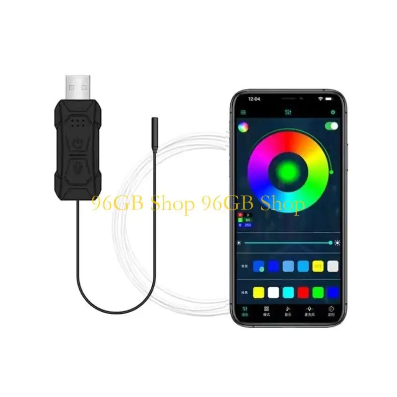 96GB Color Changing Ambience Car Lights Including Wireless Control Music Sync USB Power for Decorative Purposes