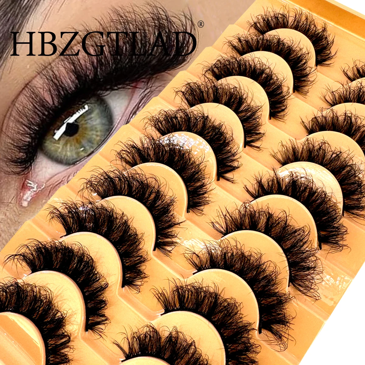 10 Pairs Fluffy Faux Mink Lashes Short long Messy Wispy Natural Eyelashes Hamdmade Real 3D Mink Eyelashes Makeup False Lashes