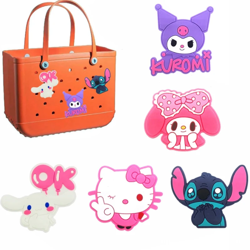 MINISO Sanrio Hello Katie Kuromi Charms Accessries for Bogg Bag  for Simply Southern Bag Original All Models Silicone Insert