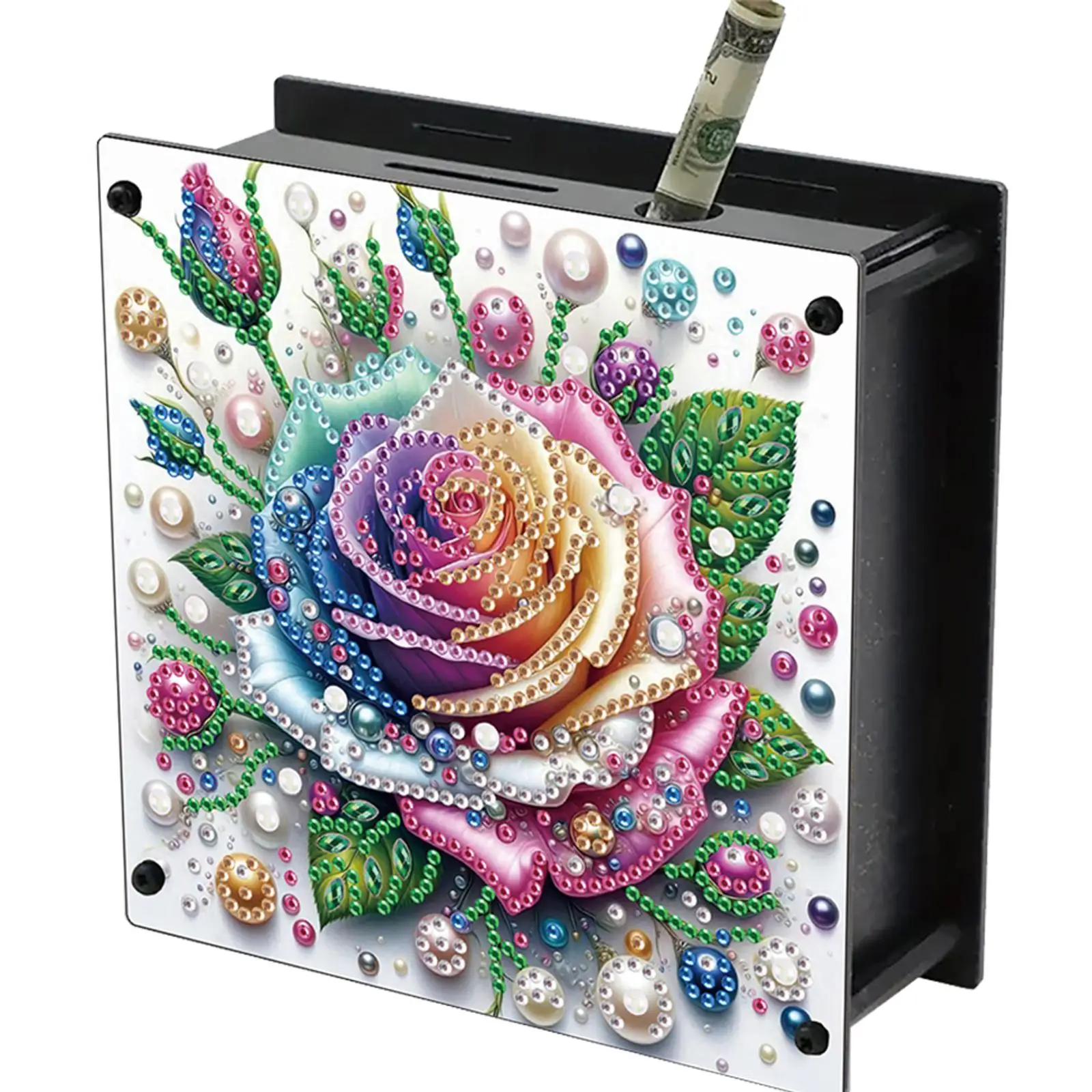 

Роза DIY коробка для хранения денег алмазная живопись художественная копилка для начинающих