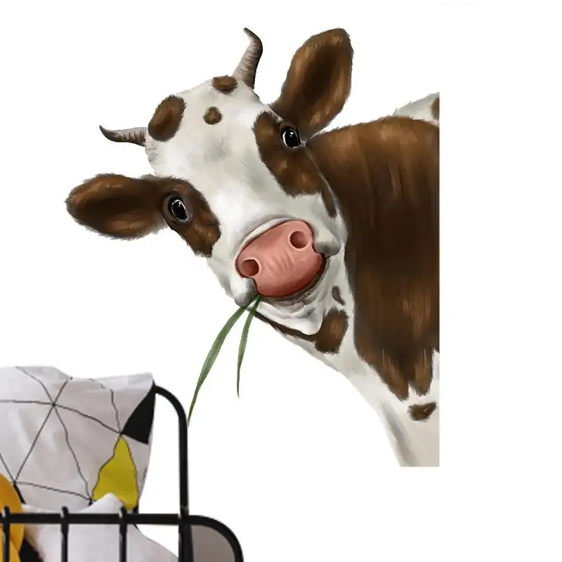 

Cow Cling On Window Stickers Realistic Peeking Cow Print Stickers Realistic Funny Cute Farm Animal Theme Windows Clings Sticker