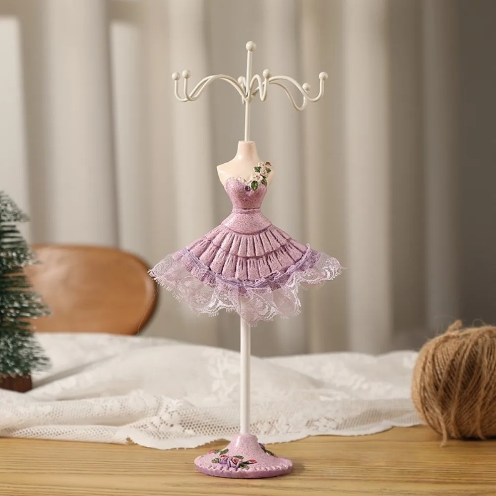 Organizer Rack Dress Model Jewelry Display Rack Princess Ring Necklace Mannequin Display Stand Rose Flower