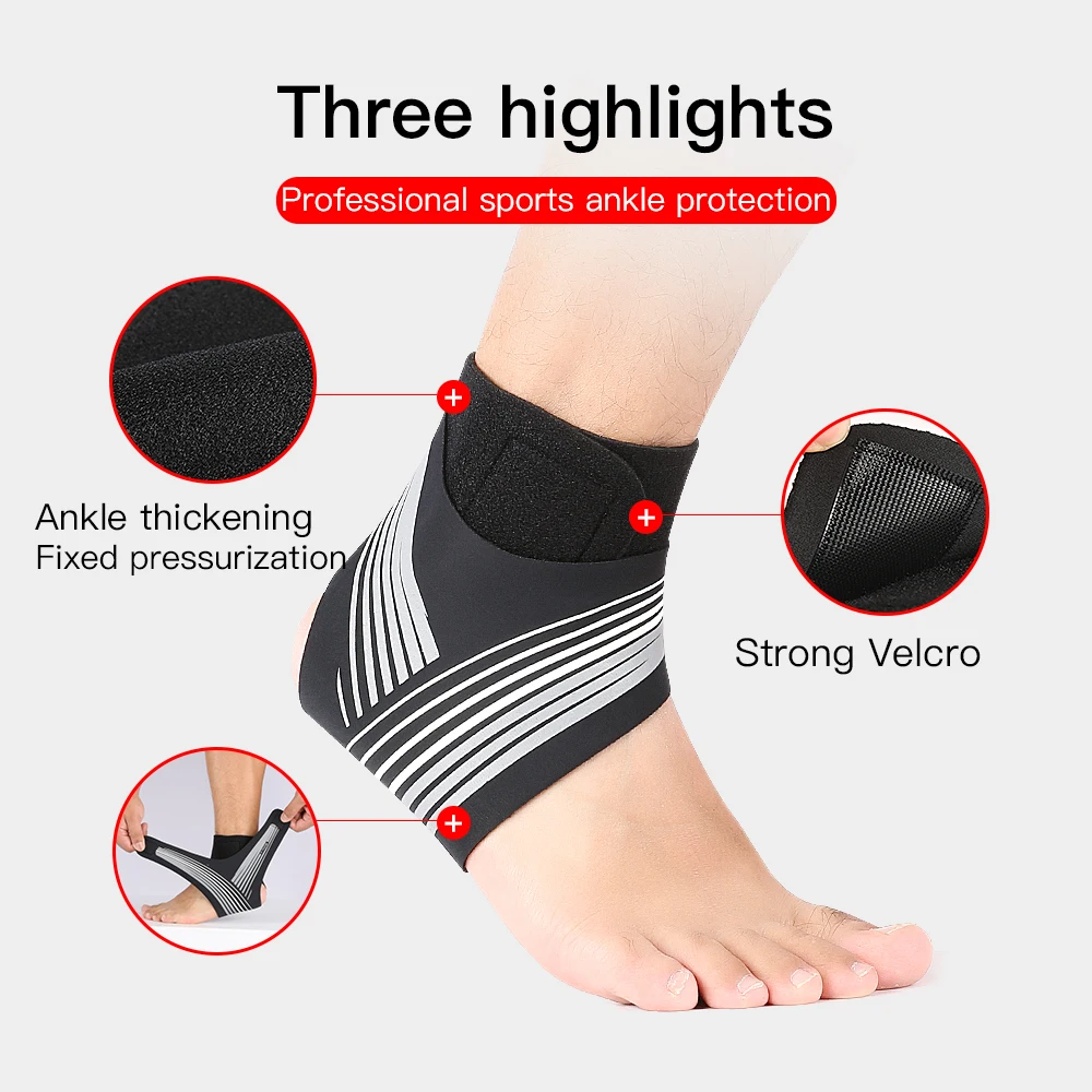 1 Pcs  Gym Fitness Sports Ankle Support Gear Elastic Breathable Compression Ankle Brace Protector Basketball Football Weightlift