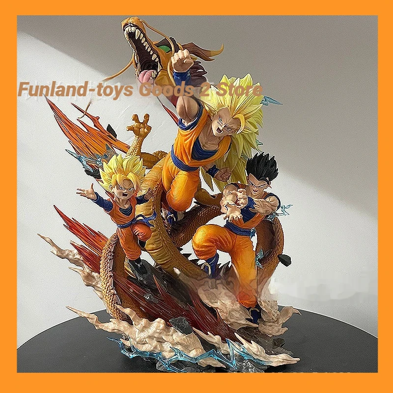 Dragon Ball Goku Gohan Goten Drie Generatie PVC Collectible Figure 27CM Desktop Standbeeld Decoratie Verjaardagscadeau voor anime-fans - afbeelding 2