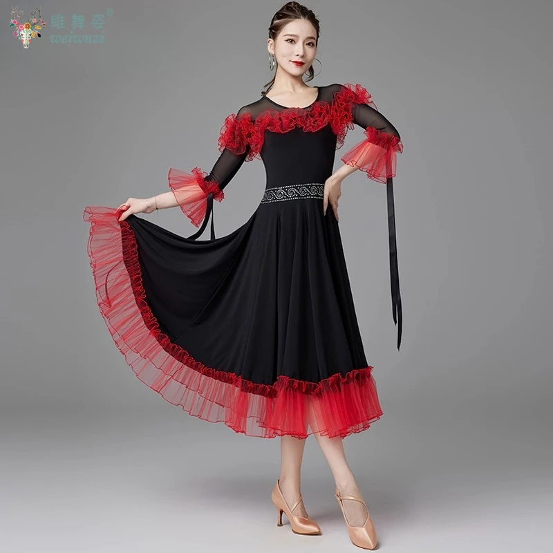 Ballroom Dans Jurk Dame Elegante Wals Tango Dans Kostuum Hoge Kwaliteit Vrouwen Ballroom Competitie Dansen Jurken