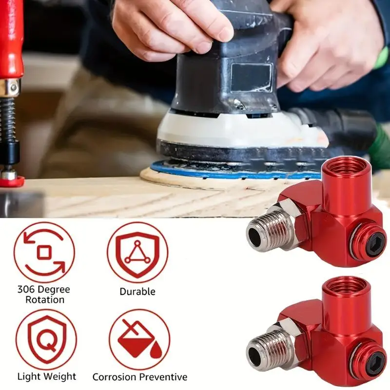 1/2Pcs Aluminium Swivel Air Hose Connector 14inch NPT 360 Degree Pneumatic Tool Fitting Adapter