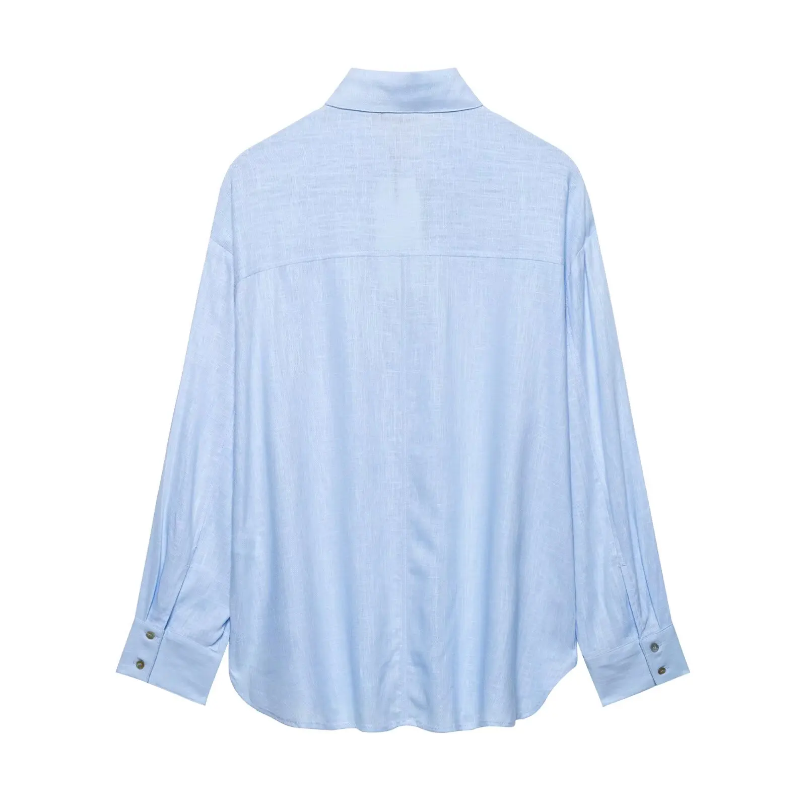 Willshela, camisa holgada de lino a la moda para mujer, cuello de solapa, manga larga, blusa informal elegante para mujer